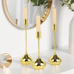 Pied Goutte en métal pour bougies, décor chic