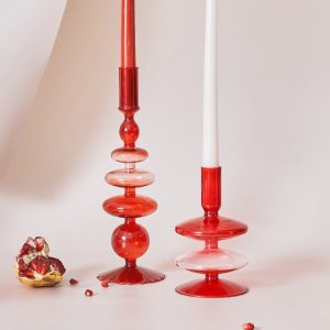 Verre rouge et blanc, chandelier stylé pour décoration