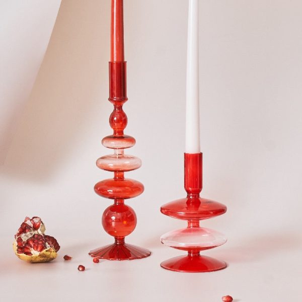 Verre rouge et blanc, chandelier stylé pour décoration