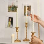 Pied ancien en fonte pour chandelier doré