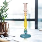 Chandelier rétro en verre tricolore