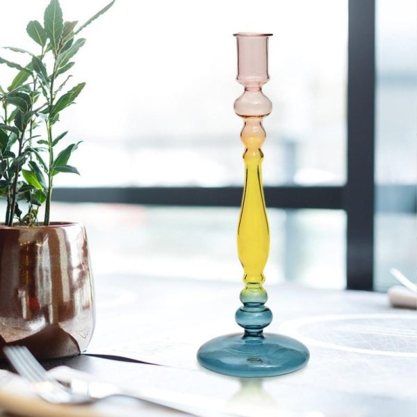 Chandelier rétro en verre tricolore