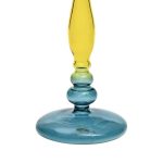 Bougeoir coloré en verre, ambiance rétro