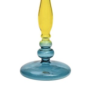 Bougeoir coloré en verre, ambiance rétro