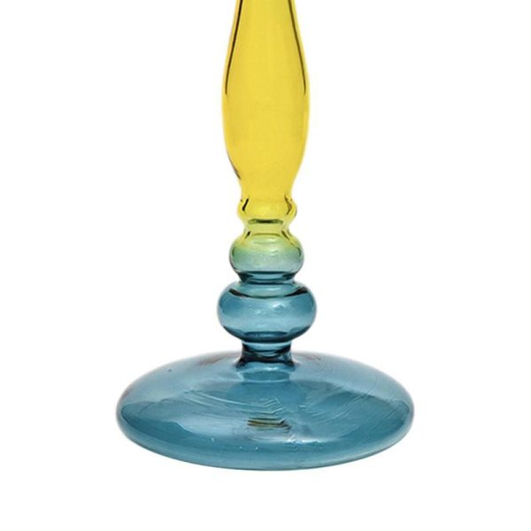 Bougeoir coloré en verre, ambiance rétro