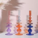 Bougeoir en verre bicolore, design moderne et chic