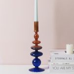 Chandelier en verre, style contemporain bicolore