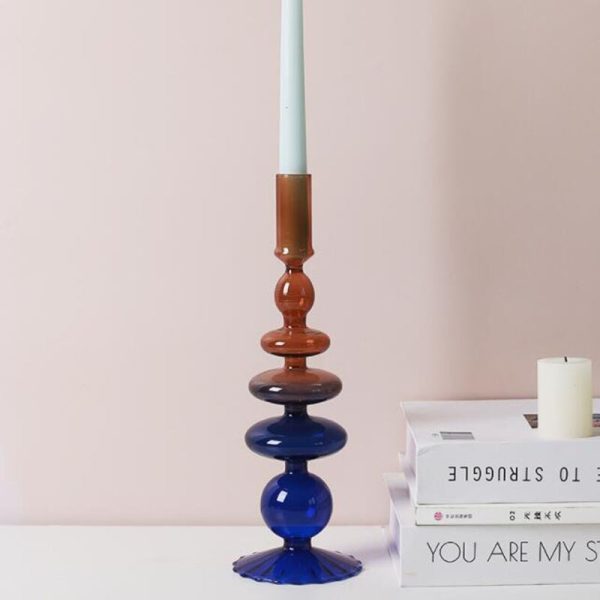 Chandelier en verre, style contemporain bicolore