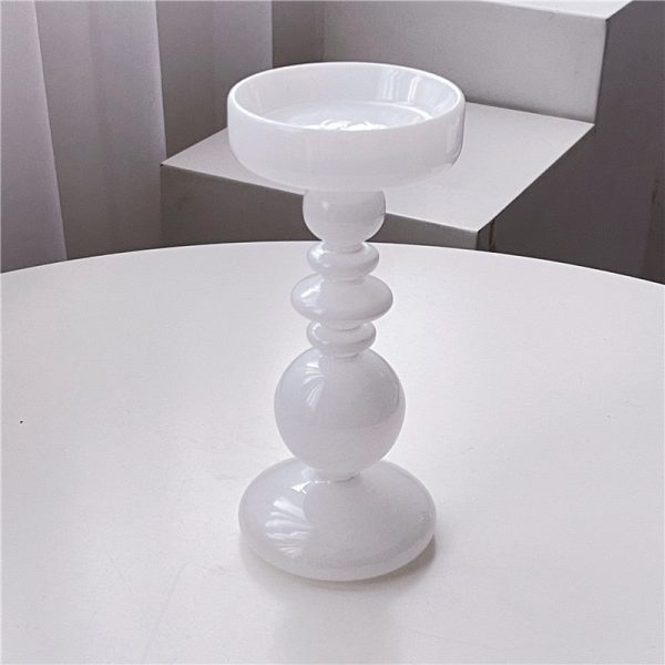 Lustre en verre blanc contemporain