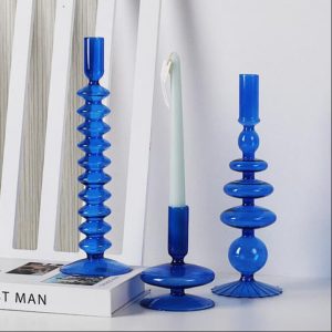 Chandelier en verre bleu élégant pour décoration intérieure