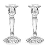 Set de deux bougeoirs en verre pour éclairage raffiné