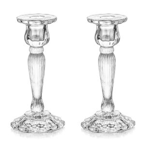 Set de deux bougeoirs en verre pour éclairage raffiné