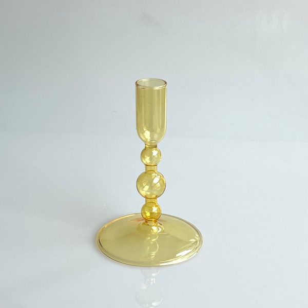 Bougeoir verre jaune pour ambiance chaleureuse