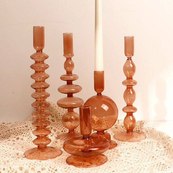 Chandelier en verre marron élégant