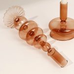 Bougeoir en verre marron design contemporain