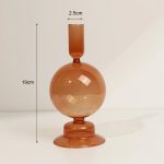 Bougeoir en verre marron, pièce décorative unique