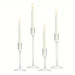 Chandelier verre contemporain - ambiance lumineuse x4