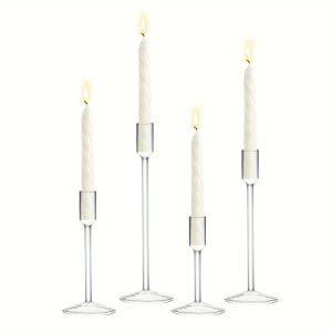 Chandelier verre contemporain - ambiance lumineuse x4