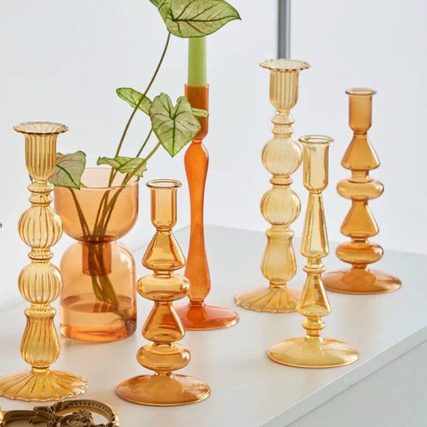 Chandelier en verre ocre élégant pour décoration intérieure