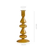 Bougeoir décoratif en verre, nuance d'ocre apaisante