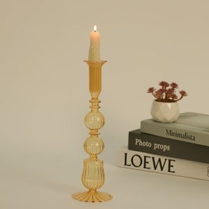 Bougeoir Verre au design rétro, style vintage