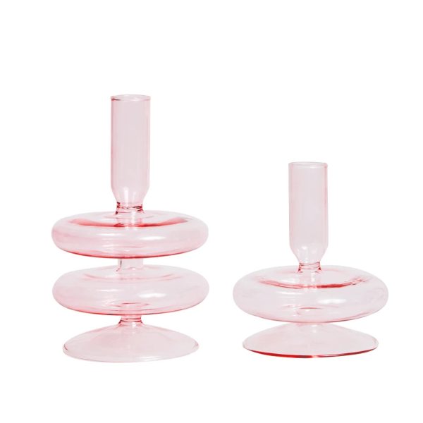 Verre rose bougeoir, touche de couleur pour votre intérieur