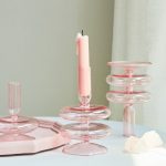 Verre rose chandelier pour un éclairage doux et romantique