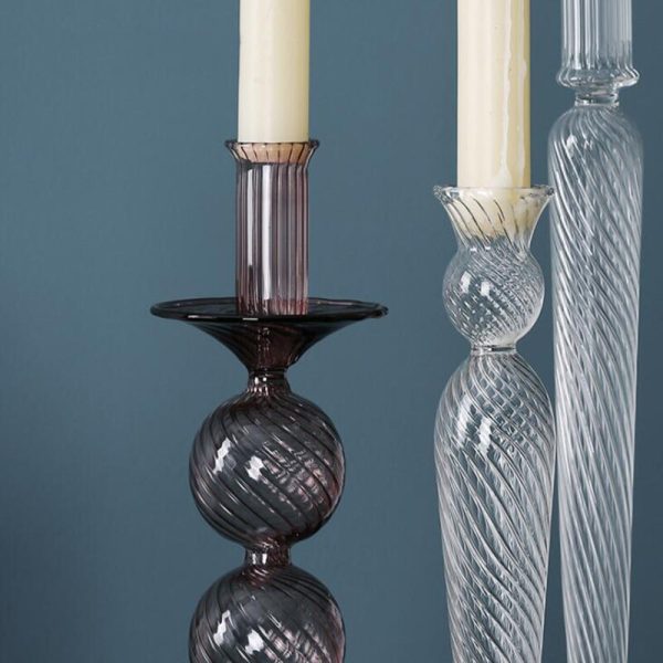 Bougeoir design en verre soufflé