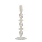 Bougeoir en verre strié, idéal pour éclairage doux