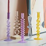 Bougeoir en verre strié pour une ambiance chaleureuse