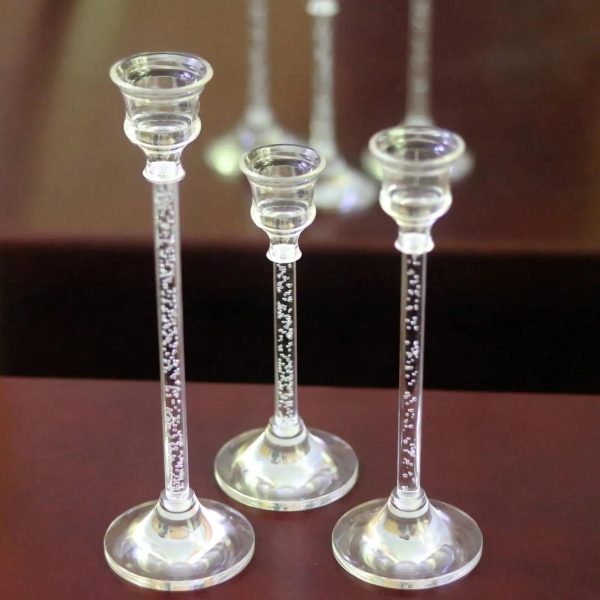 Set de 3 chandeliers en verre vintage