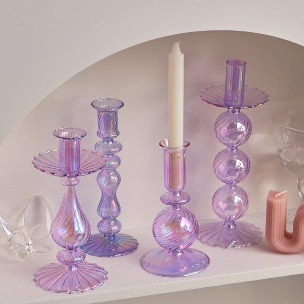 Chandelier Verre - Violet Irisé