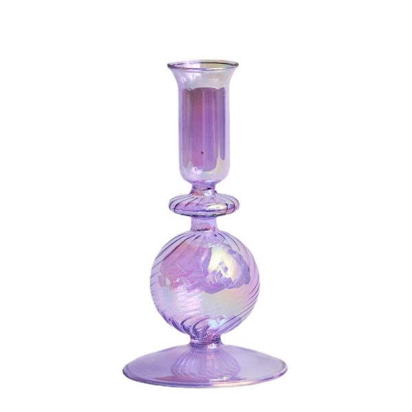Verre coloré violet, style moderne pour bougeoir