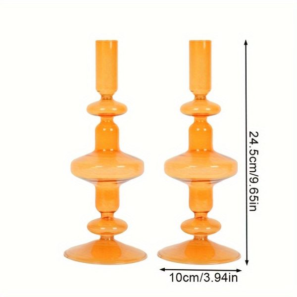 Verre orange bougeoir pour intérieur