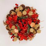 Grande couronne bougeoir de l'Avent pour décorations de Noël
