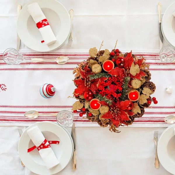 Bougeoir de l'Avent en couronne pour une table festive
