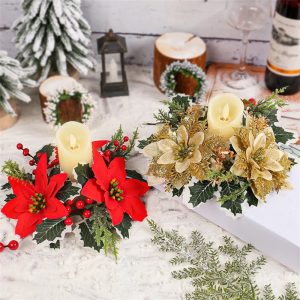 Couronne bougeoir table Noël décorative