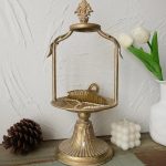 Photophore doré au style ancien et élégant