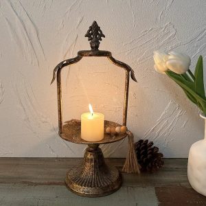 Photophore vintage doré, accessoire décoratif idéal