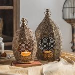 Grand Photophore Doré Oriental