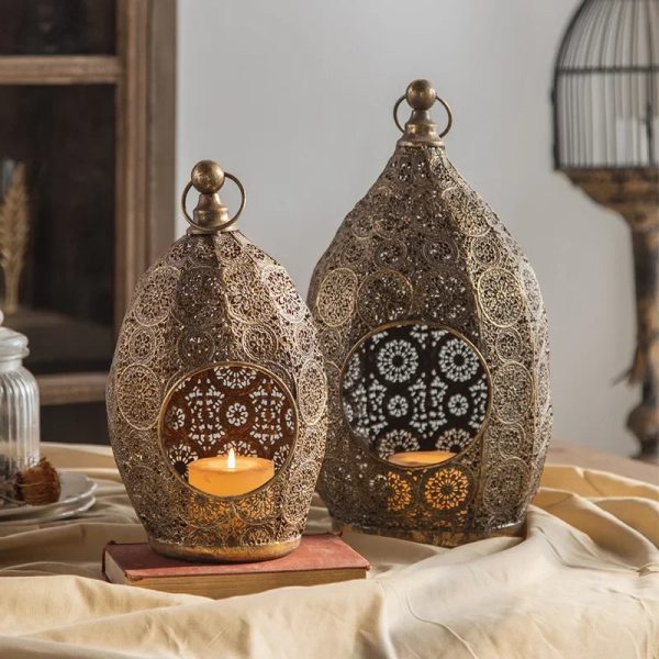 Grand Photophore Doré Oriental