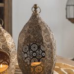 Photophore en métal doré pour une ambiance chaleureuse