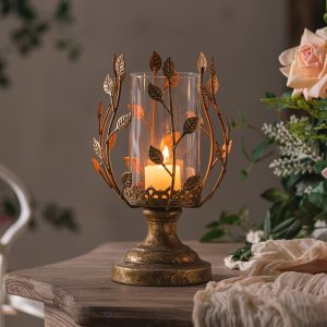 Photophore en verre avec motif floral élégant