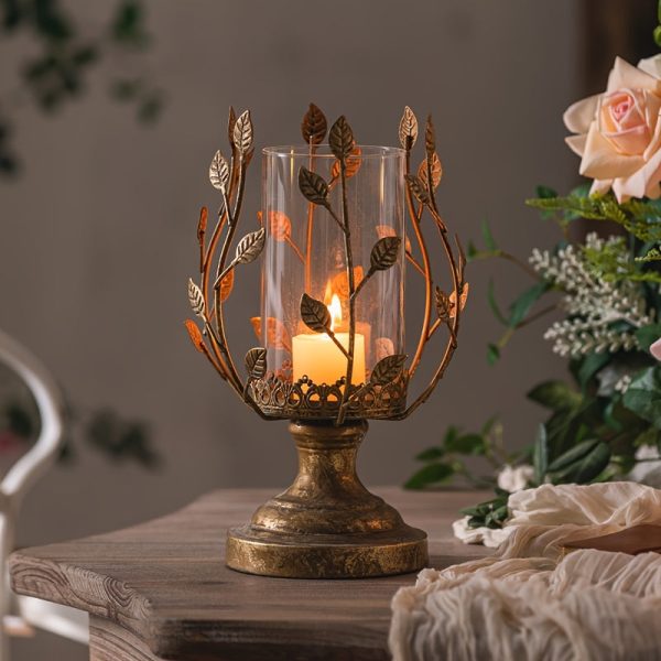 Photophore en verre avec motif floral élégant