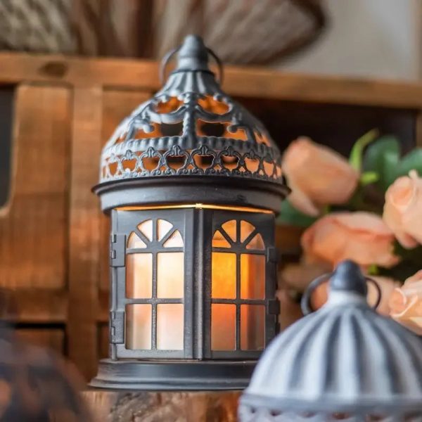 Lanterne rétro en fer forgé, design élégant