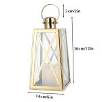 Accessoire décoratif : lanterne dorée et moderne