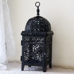 Lanterne artisanale en fonte, finition blanche