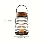 Lanterne artisanale en métal et bois