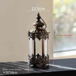 Lanterne élégante en verre, finition bronze