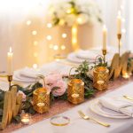 Lumignon doré en métal fer forgé, ensemble de 2 pièces